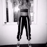 High Waisted Single Stripe Trouser