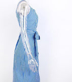 Poplin Linen Striped Summer Dress