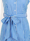 Poplin Linen Striped Summer Dress