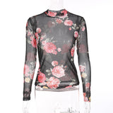 Floral Printed Meshed Top