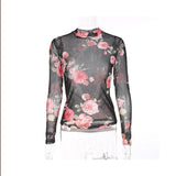 Floral Printed Meshed Top