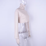 Cropped  Knitted Turtleneck Pullover