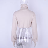 Cropped  Knitted Turtleneck Pullover