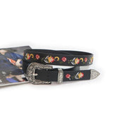 Vintage Embroidered Leather Belt