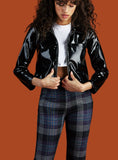 Black Patent Leather Jacket With Choker