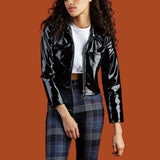 Black Patent Leather Jacket With Choker