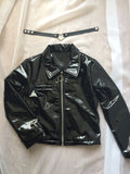 Black Patent Leather Jacket With Choker