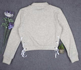 Side Lace Cropped Pullover