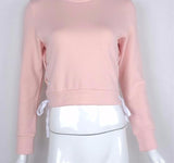 Side Lace Cropped Pullover
