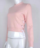 Side Lace Cropped Pullover