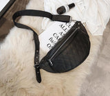 Classic Black Leather Belt Bag