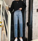 Two Tone Slim Straight Jeans