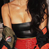 Leather Camis Top