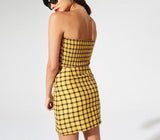 Plaid Tube Top Skirt Two Piece Set