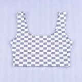 Checkered Knit Crop Top