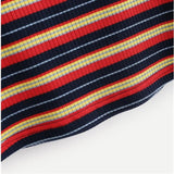Ribbed Vintage Striped Long Sleeve Top