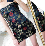 Spaghetti Strap Satin Floral Dress