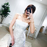 Spaghetti Strap Satin Floral Dress