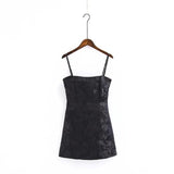 Spaghetti Strap Satin Floral Dress