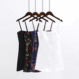 Spaghetti Strap Satin Floral Dress