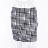 Plaid Mini Skirt With Chain