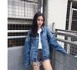Classic Distressed Oversized Denim Jacket