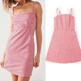 Red Gingham Mini Dress