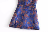 Spaghetti Strap Satin Floral Dress