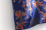 Spaghetti Strap Satin Floral Dress