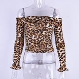Wide Shoulder Leopard Top