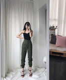 High Waisted Cargo Trousers