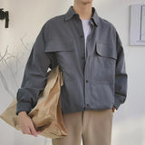 Large Pocket Cotton Button-Up Jacket