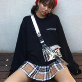 Plaid Skirt With Chain
