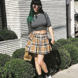 Plaid Skirt With Chain