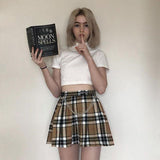 Plaid Skirt With Chain