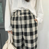 Plaid Wide Leg Weekend Pants