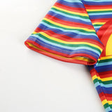 Rainbow Turtleneck Cropped Tee
