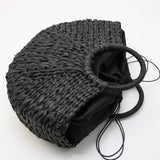 Half Crescent Woven Straw Beach Bag