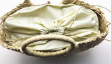 Half Crescent Woven Straw Beach Bag