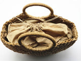 Half Crescent Woven Straw Beach Bag