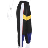 Primary Color Spliced High Waisted Trousers