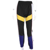 Primary Color Spliced High Waisted Trousers