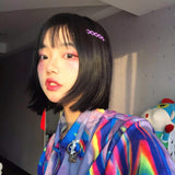 Technicolor Meshed Buttoned Up Top