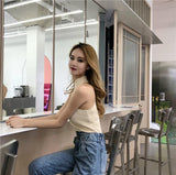 Cropped Shoulder Knitted Tank Top