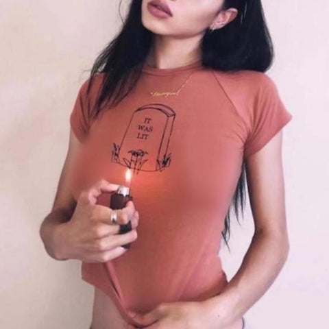 "It Was Lit" Tombstone Tee