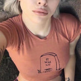 "It Was Lit" Tombstone Tee