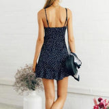 Spaghetti Strap Polka Dot Ruffled Mini Dress