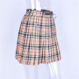 Plaid Skirt With Chain