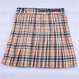 Plaid Skirt With Chain