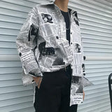 Newspaper Button Up Tee